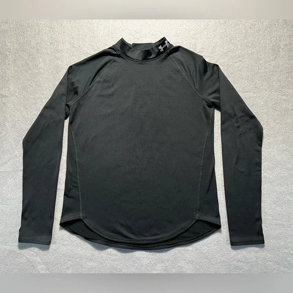 Under Armour Compression Shirt Mens Large Black Long Sleeve Athletic - Picture 1 of 5